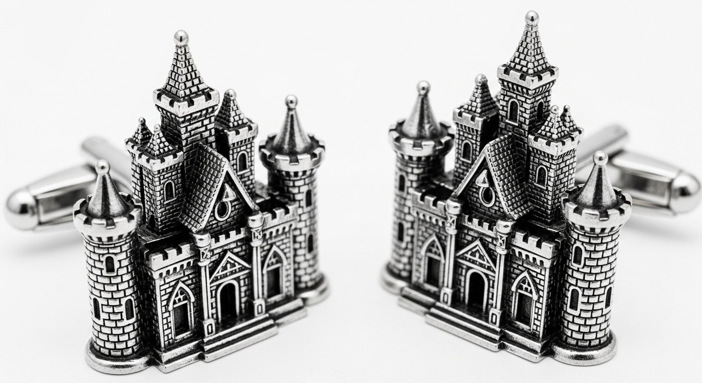 Castle Monument Cufflinks - Miniature Colp Castle replicas