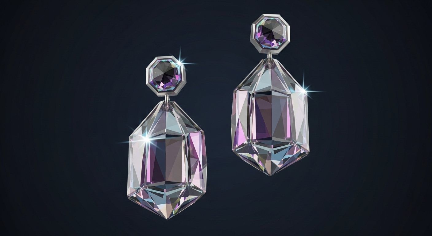 Low Poly Crystal Earrings - Geometric crystal formations