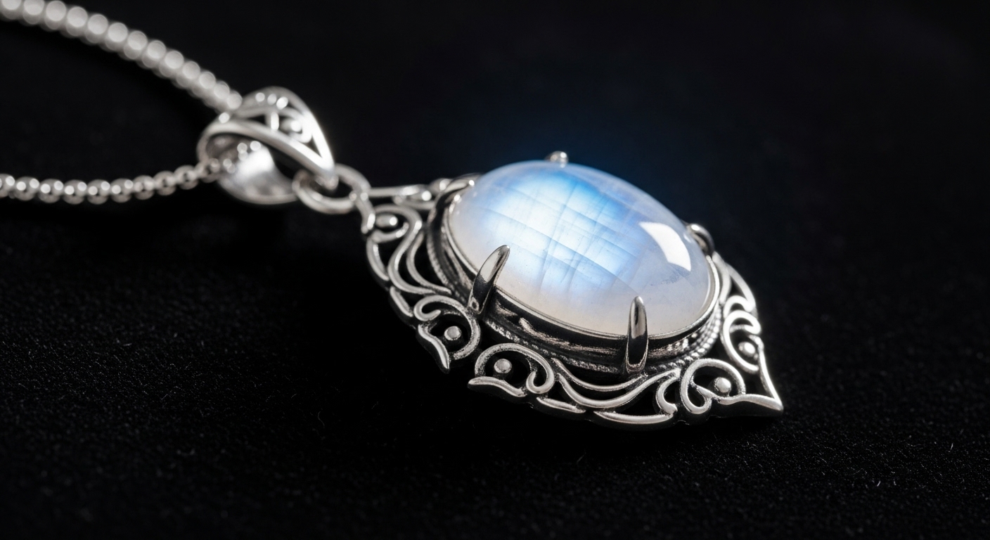 Elven Moonstone Pendant - Blessed by moon elves